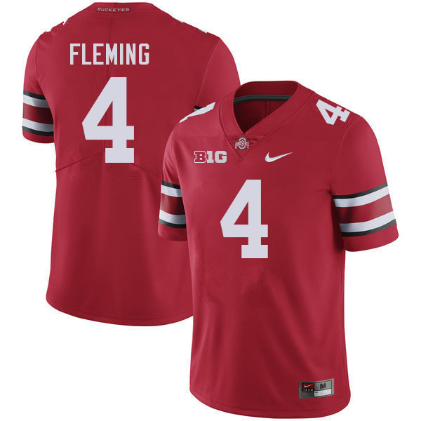 #4 Julian Fleming Ohio State Buckeyes Jerseys Football Stitched-Red